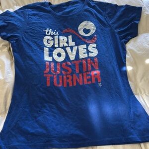 Under Armour Blue and Red Short Sleeve Tee